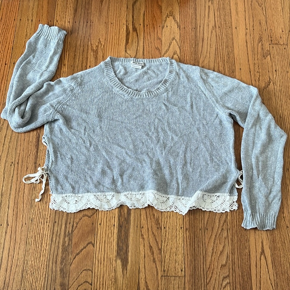 Miu Miu Lace Side Tie Sweater S/4
